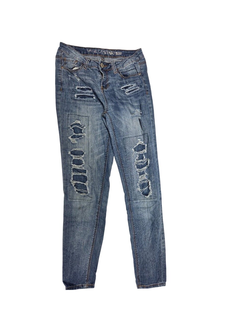 Vanilla Star Mid Rise Distressed Skinny Jeans Size 3